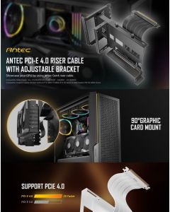 Antec Vertical PCI Bracket & PCI-E 4.0 Cable Kit (200mm) White
