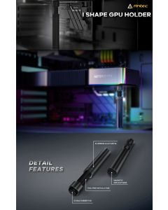 Antec IGPU VGA Bracket Holder - Black Aluminum Alloy Metal