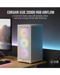 Corsair iCUE 2000D RGB AIRFLOW Mini ITX Tower - White