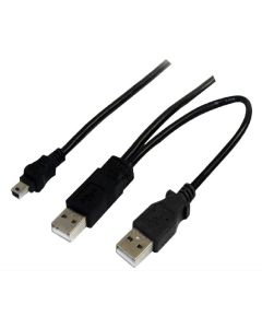 Astrotek USB 2.0 Y Splitter Cable - Type A Male to Mini B 5 pins