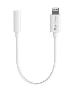 (LS) Verbatim Lightning to 3.5mm Headphone Jack 10cm - White