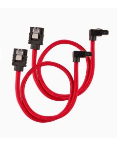 Corsair Premium Sleeved SATA 6Gbps 60cm 90Â° Connector Cable â€” Red