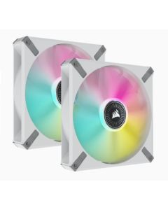 Corsair ML140 RGB ELITE WHITE Fan Dual Pack with Lighting Node CORE