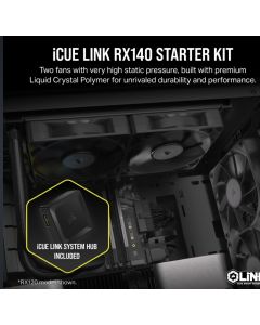 Corsair RX140 Black ICUE Link 140mm PWM Dual Fan Kit
