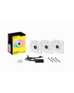 Corsair White SP120 RGB ELITE Triple Pack with Lighting Node CORE