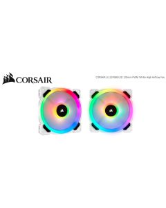 Corsair LL120 RGB LED PWM Fan, White, 120mm, Single Pack