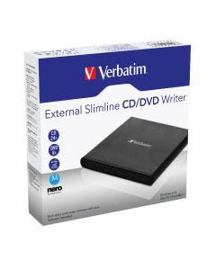 Verbatim Slimline CD/DVD Reader/Writer, Black