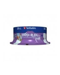 Verbatim DVD+R DL 8.5GB 25Pk White Inkjet