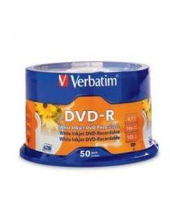Verbatim DVD-R 4.7GB 50Pk White InkJet