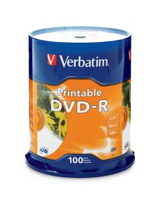 Verbatim DVD-R 4.7GB 100Pk White InkJet 16x