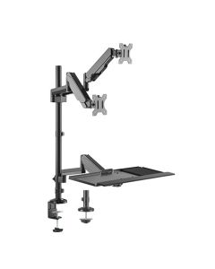 Brateck Gas Spring Sit-Stand Workstation Dual Monitors Mount