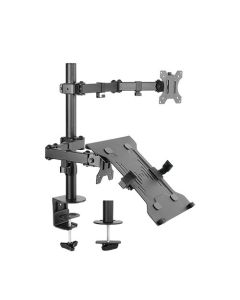 Brateck Double Joint Articulating Monitor Arm with Laptop Holder