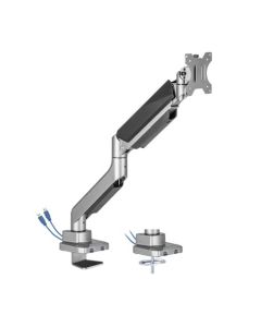 Brateck Single Monitor Gas Spring Arm with USD3.1 Ports