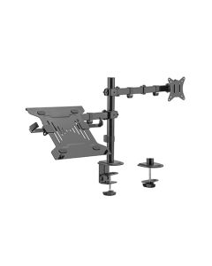 Brateck Steel Monitor Arm with Laptop Tray (Black)