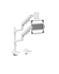 Brateck LDT81-C024P-ML-W Dual Monitor Arm with Laptop Holder