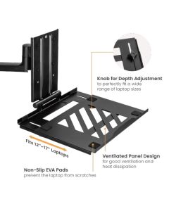 Brateck Adjustable Laptop Tray For Monitor Arms Fits12-17'