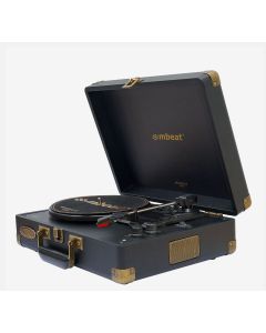 mbeatÂ®  Woodstock 2 Black Retro Turntable Player