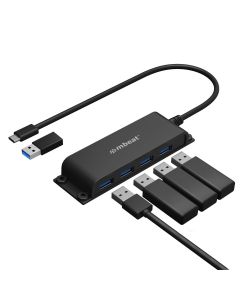 mbeatÂ® Mountable 4-Port USB-A & USB-C Adapter Hub