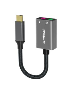 mbeat Elite USB-C Audio & Mic Adapter - Adds Jack to USB-C Devices