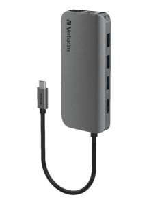 Verbatim USB-C Hub with HDMI, RJ45, SD, microSD, 3x USB A, USB-C PD 100W